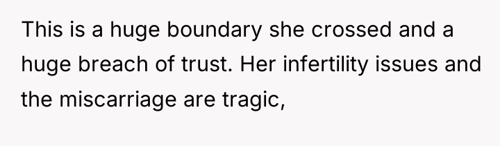 This is a huge boundary she crossed and a huge...