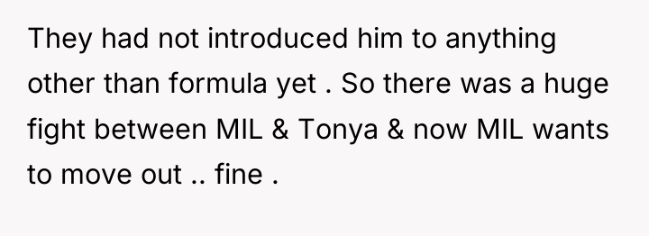They had not introduced him to anything other than formula...
