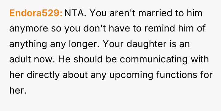 Endora529 NTA. You aren't married to him anymore so you...