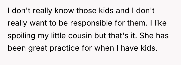 I don't really know those kids and I don't really...