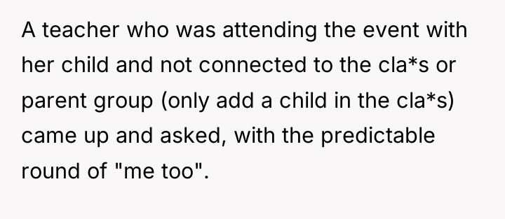 A teacher who was attending the event with her child...
