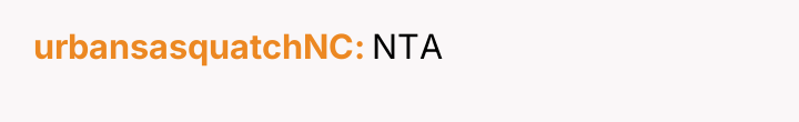 urbansasquatchNC NTA