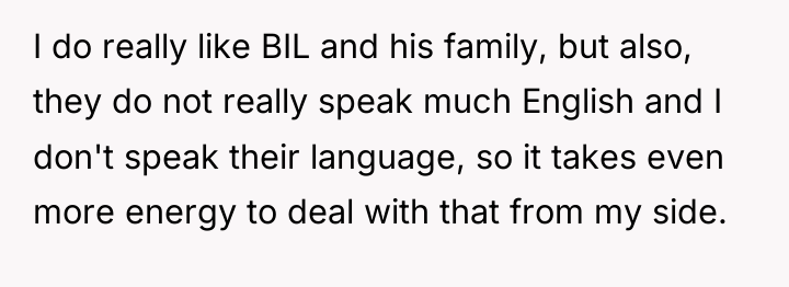 I do really like BIL and his family, but also,...