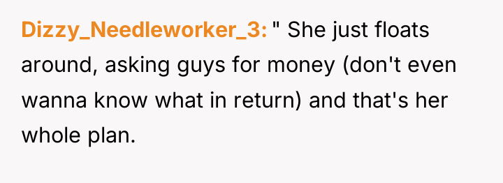 Dizzy_Needleworker_3 " She just floats around, asking guys for money...