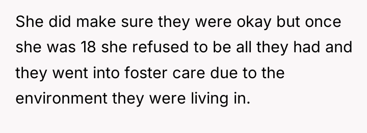 She did make sure they were okay but once she...