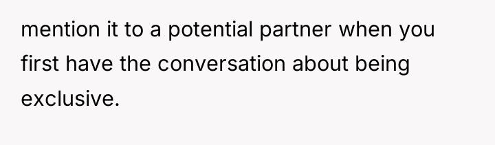 mention it to a potential partner when you first have...