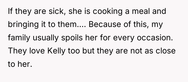 If they are sick, she is cooking a meal and...
