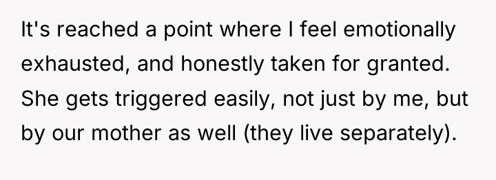 It's reached a point where I feel emotionally exhausted, and...