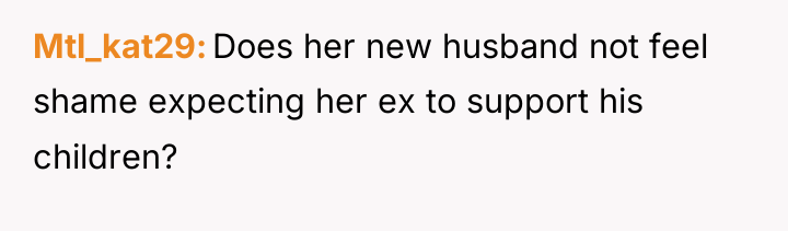 Mtl_kat29 Does her new husband not feel shame expecting her...