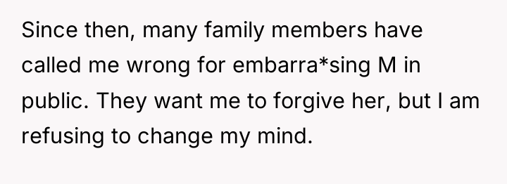 Since then, many family members have called me wrong for...