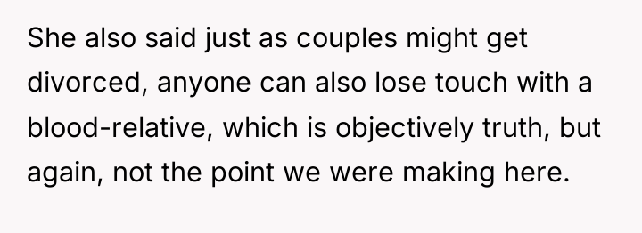 She also said just as couples might get divorced, anyone...