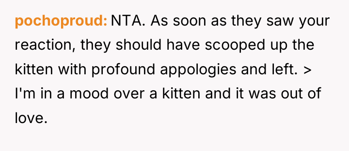 pochoproud NTA. As soon as they saw your reaction, they...