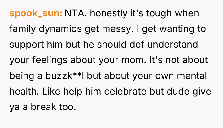 spook_sun NTA. honestly it's tough when family dynamics get messy....