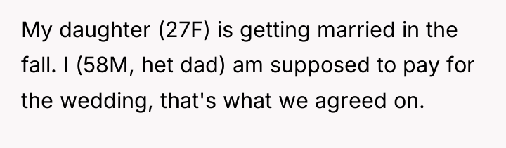 My daughter (27F) is getting married in the fall. I...