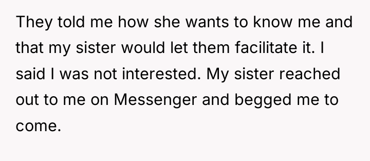 They told me how she wants to know me and...
