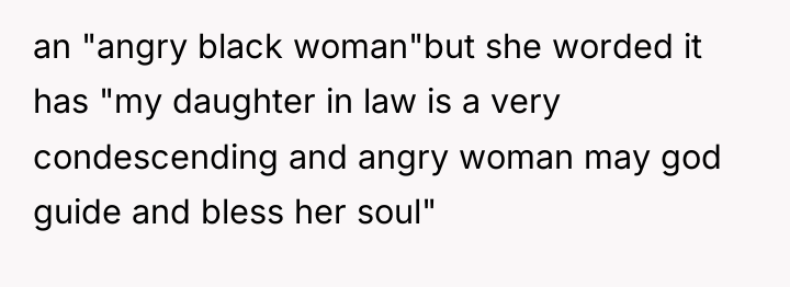 an "angry black woman"but she worded it has "my daughter...