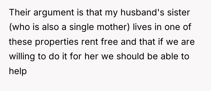 Their argument is that my husband's sister (who is also...