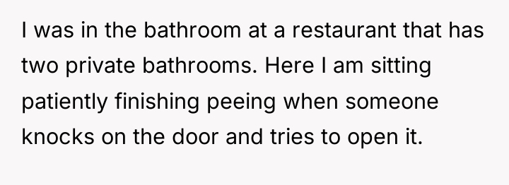 I was in the bathroom at a restaurant that has...