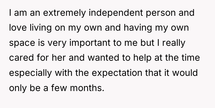 I am an extremely independent person and love living on...