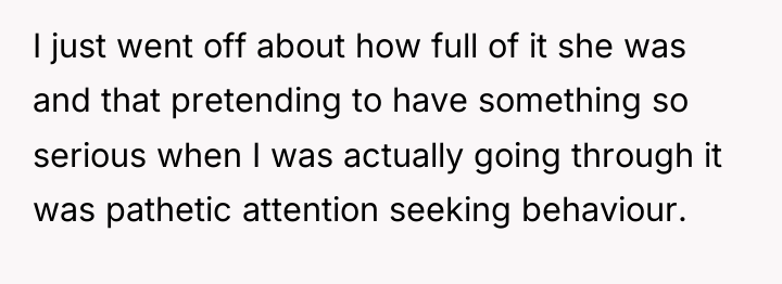 I just went off about how full of it she...