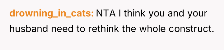 drowning_in_cats NTA I think you and your husband need to...