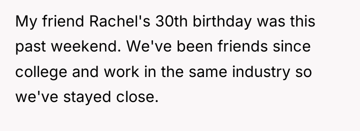 My friend Rachel's 30th birthday was this past weekend. We've...