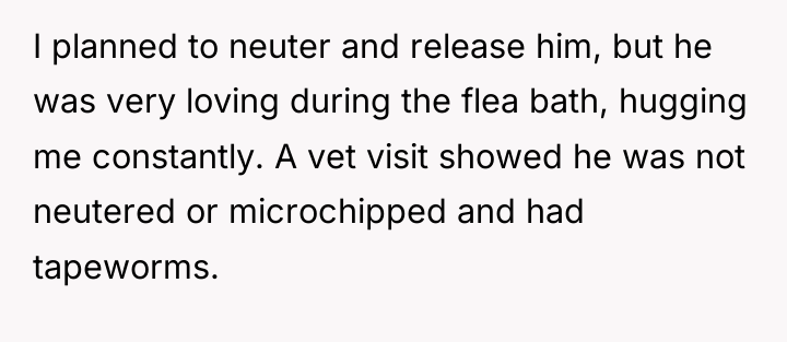 I planned to neuter and release him, but he was...