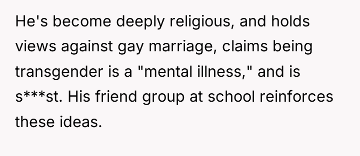 He's become deeply religious, and holds views against gay marriage,...