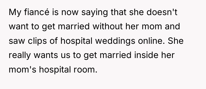 My fiancé is now saying that she doesn't want to...