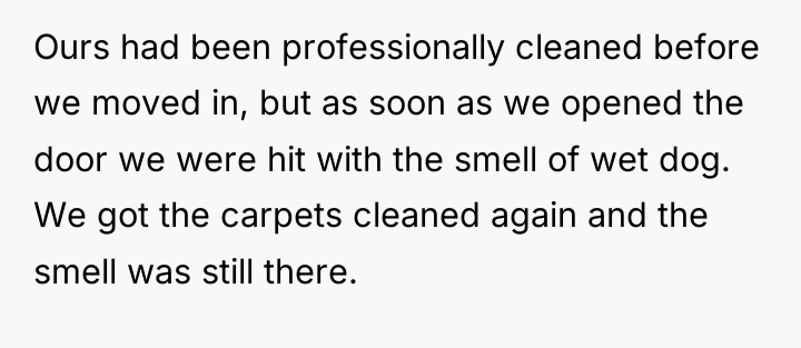 Ours had been professionally cleaned before we moved in, but...