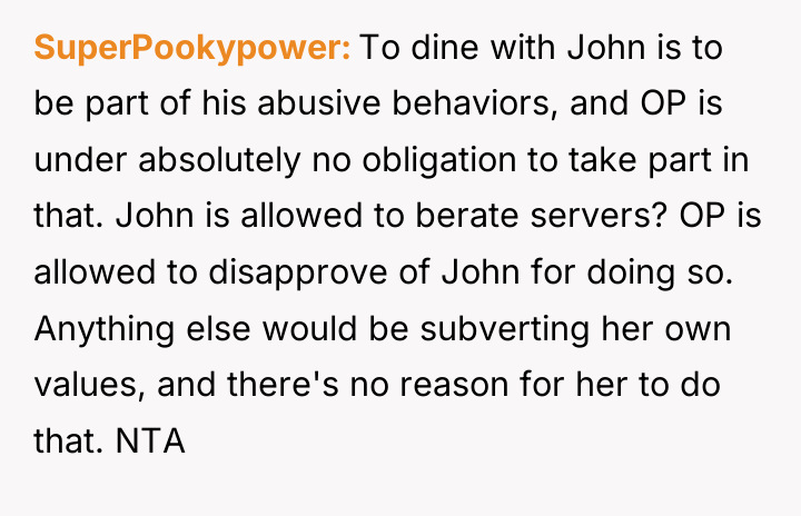 SuperPookypower To dine with John is to be part of...
