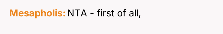 Mesapholis NTA - first of all,