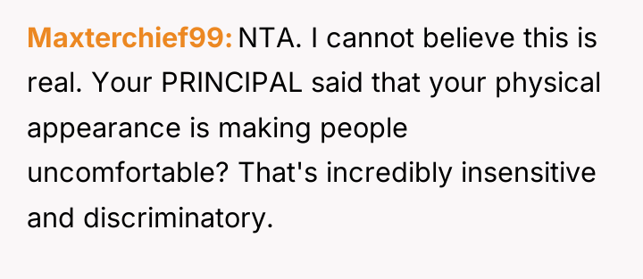 Maxterchief99 NTA. I cannot believe this is real. Your PRINCIPAL...