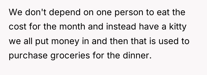 We don't depend on one person to eat the cost...
