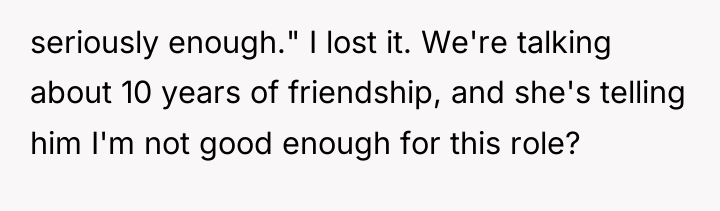 seriously enough." I lost it. We're talking about 10 years...