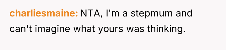 charliesmaine NTA, I'm a stepmum and can't imagine what yours...