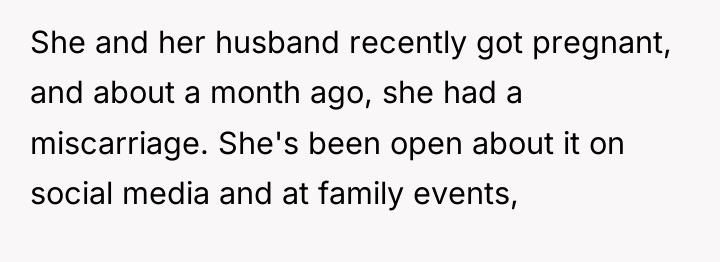 She and her husband recently got pregnant, and about a...