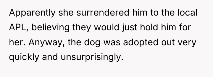 Apparently she surrendered him to the local APL, believing they...