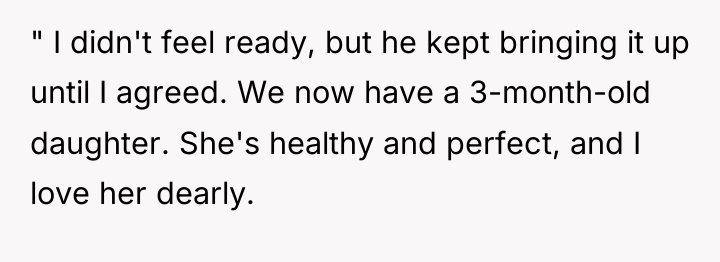 " I didn't feel ready, but he kept bringing it...