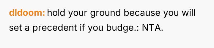 dldoom hold your ground because you will set a precedent...