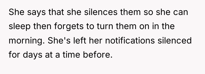 She says that she silences them so she can sleep...