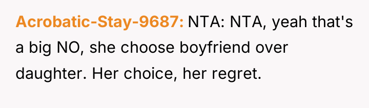 Acrobatic-Stay-9687 NTA: NTA, yeah that's a big NO, she choose...