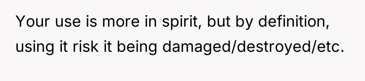 Your use is more in spirit, but by definition, using...