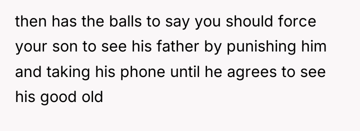 then has the balls to say you should force your...