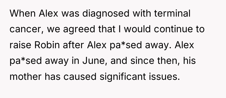 When Alex was diagnosed with terminal cancer, we agreed that...