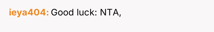 ieya404 Good luck: NTA,