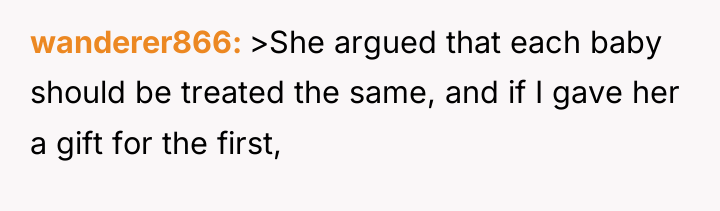 wanderer866 >She argued that each baby should be treated the...