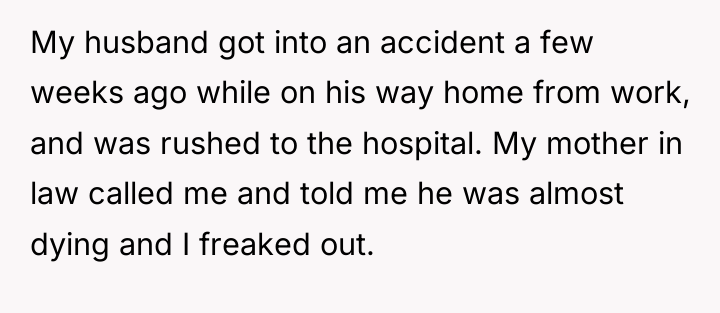 My husband got into an accident a few weeks ago...