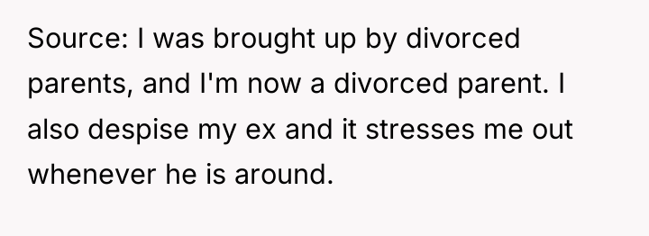 Source: I was brought up by divorced parents, and I'm...