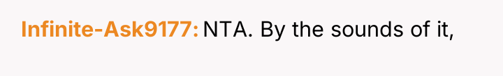 Infinite-Ask9177 NTA. By the sounds of it,